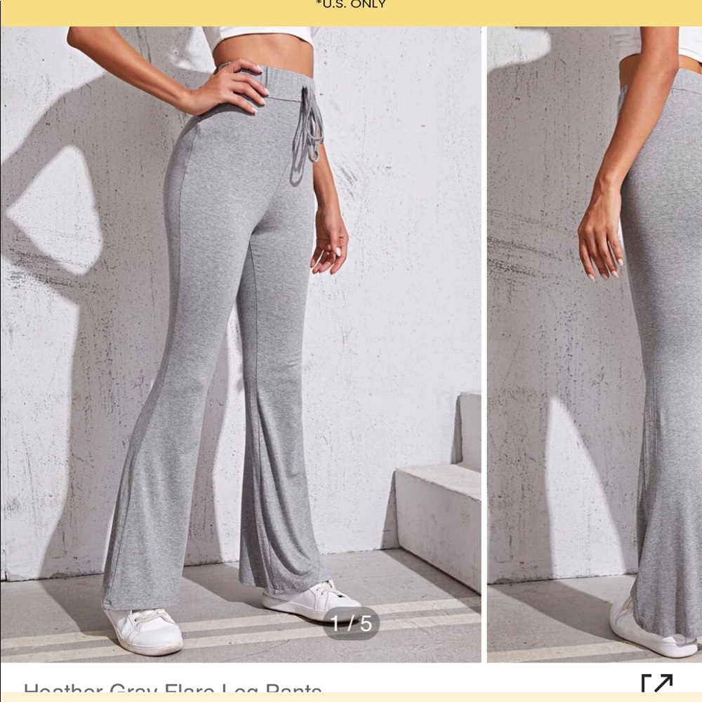 Shein heather grey flare pants